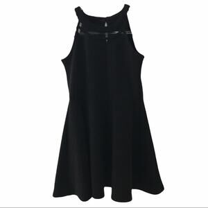 Place Black A-line Halter Dress w/ Sheer Insets - XXL